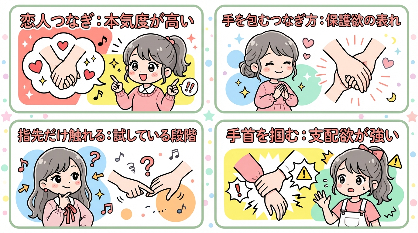 恋人つなぎは本気のサイン?つなぎ方別の心理