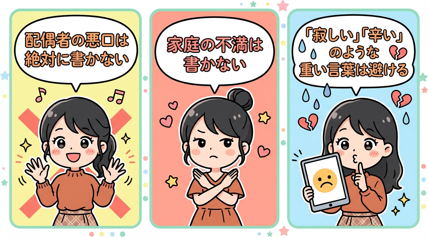 家庭の不満や愚痴を書く