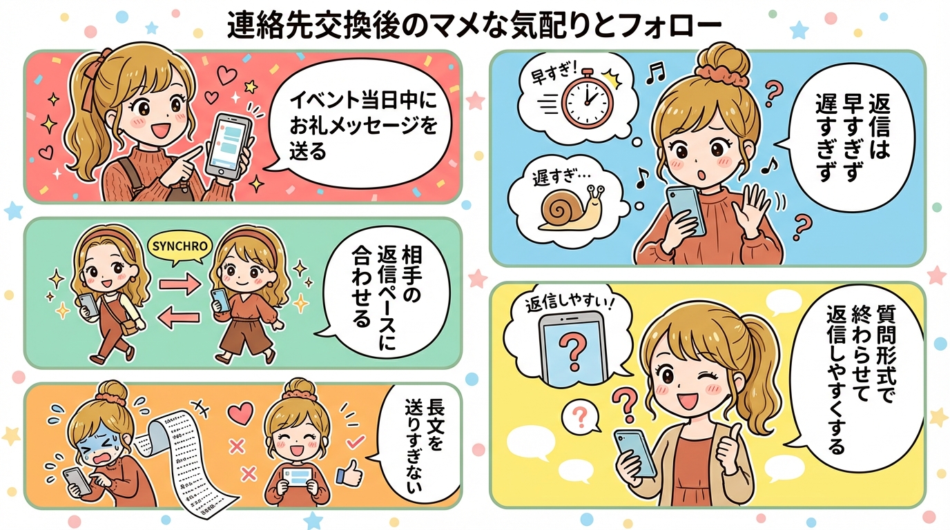 連絡先交換後のマメな気配りとフォロー