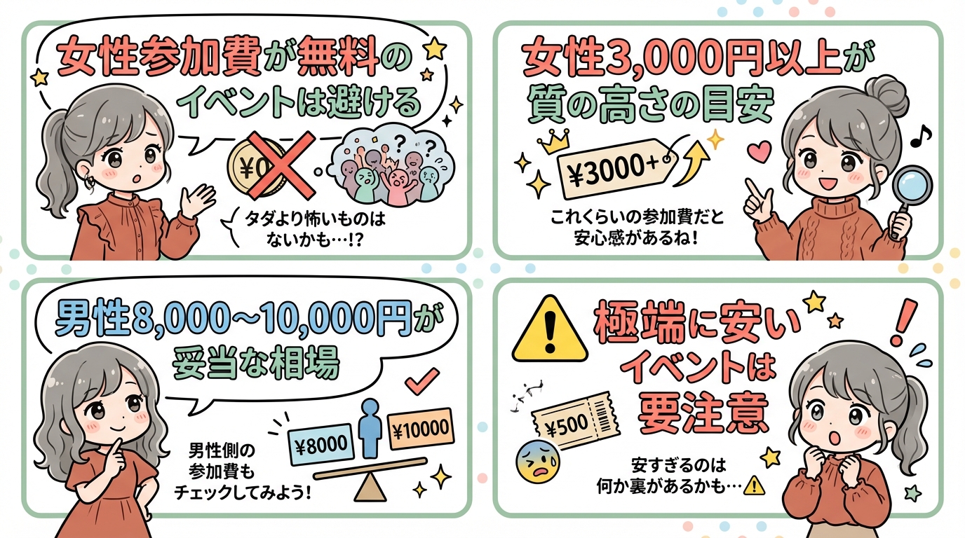 女性の参加費設定から質を見極める方法