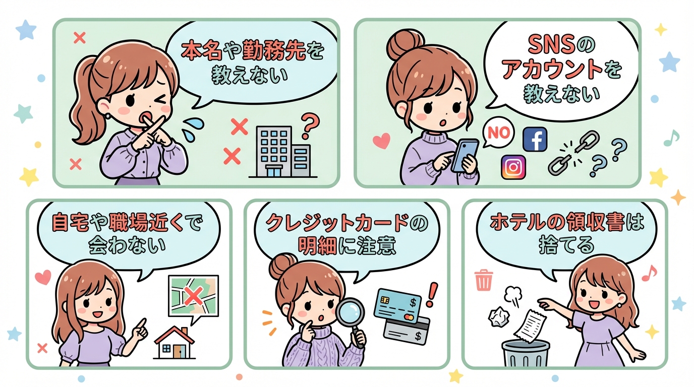 身バレ・トラブルを防ぐための安全対策