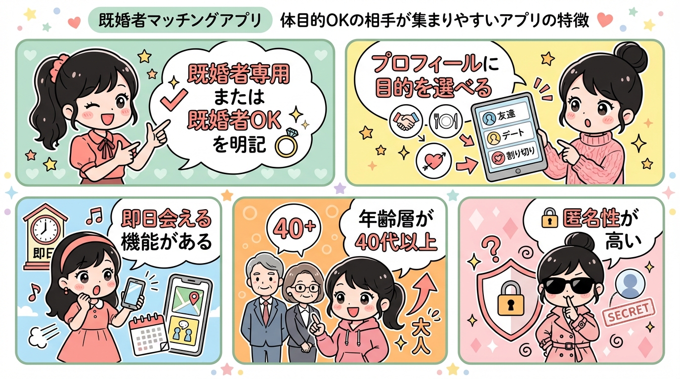 体目的OKの相手が集まりやすいアプリの特徴