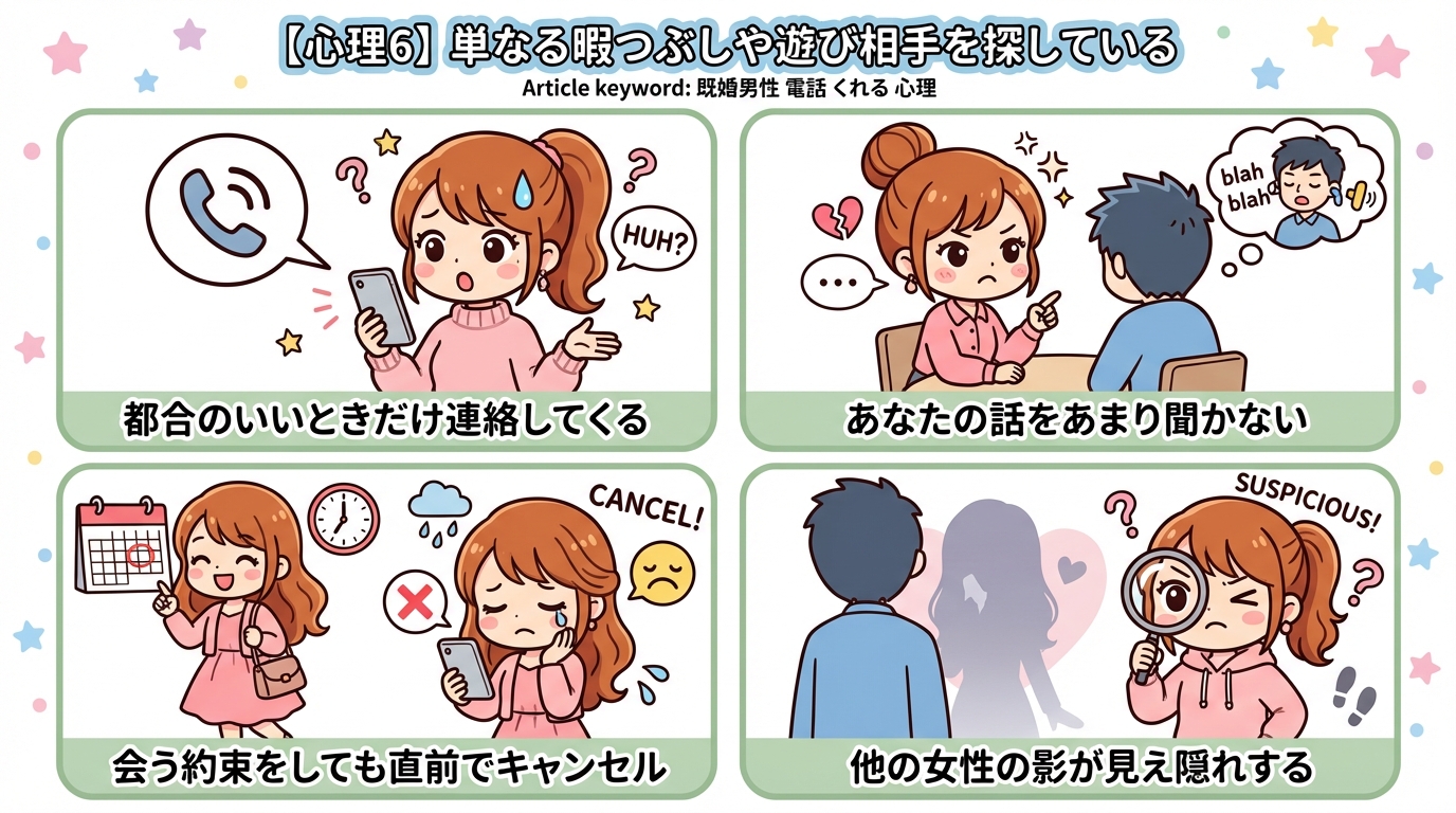 【心理6】単なる暇つぶしや遊び相手を探している