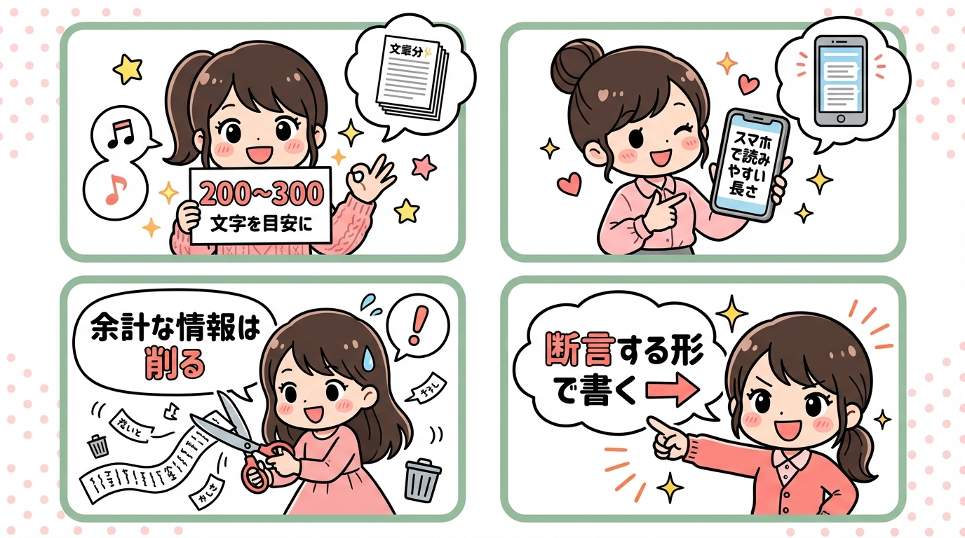 コツ7：適度な文章量で読みやすさを保つ