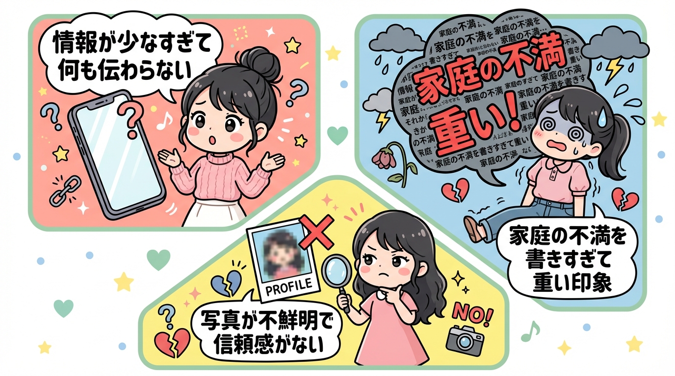 既婚男性が陥りがちなプロフィールの3つの失敗パターン