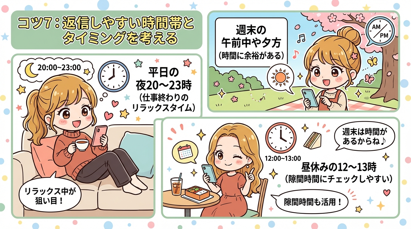コツ7:返信しやすい時間帯とタイミングを考える