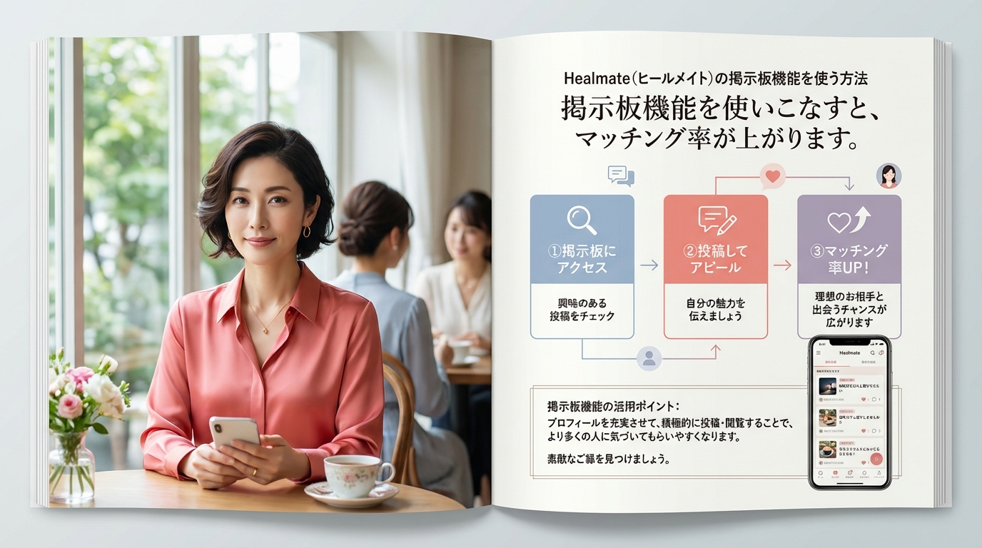 Healmate(ヒールメイト)の掲示板機能を使う方法